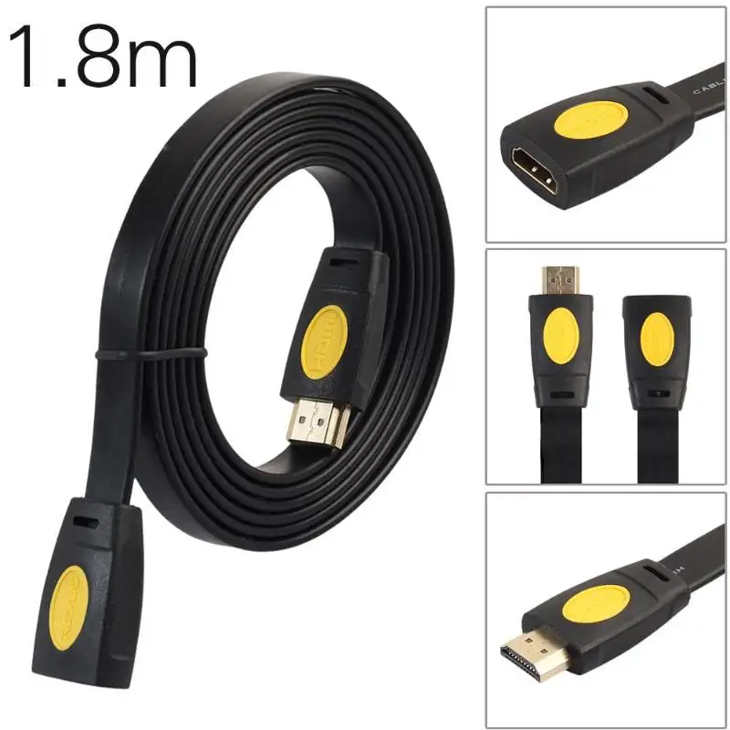 0,5/1,8/5 м HDMI2.0 удлинитель для передачи данных плоский шнур провод высокого разрешения полный цифровой линии для СВЕТОДИОДНЫЙ 3D HDTV