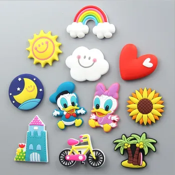 

Clouds rainbow moon PVC fridge magnet stickers Doningd Duck sunflower coconut tree castle bicycle refrigerator magnet