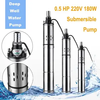 

Upgrade Electric Domestic / Deep Well Pump 220V 180W Submersible Deep Well Pump Submersible Pump 1/2 0.5HP Bore with Control Box