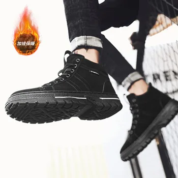 

New Boots Men Winter Snow Boots Men Outdoor Activity Sneakers Boots Warm Lace Up High Top Fashion Shoes Men Safety Boots