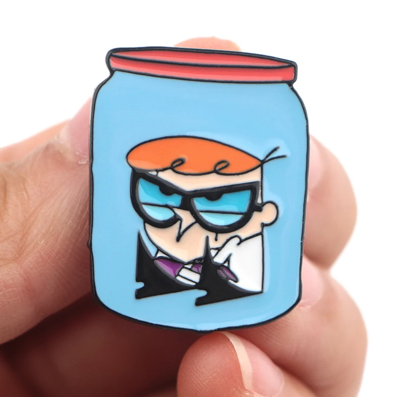 P4201 Dongmanli Dexter's Lab эмалированные булавки и броши для женщин модные нагрудные булавки рюкзак сумки значок подарки
