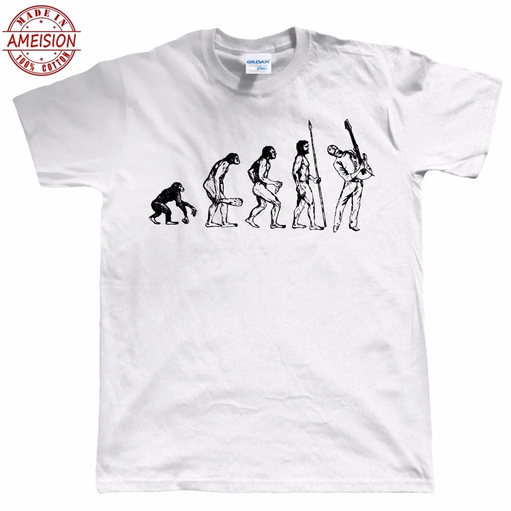 Men2019 Summer casual Movie T Shirt Evolution Of Guitarist Guitar T-Shirt - Birthday Gift For Dad Him Fathers Day Tee Shirts | Мужская