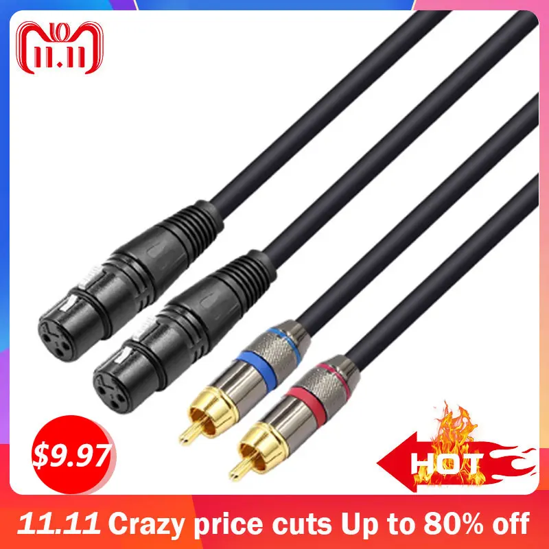 Кабель-удлинитель для микрофона 2RCA к 2XLR RAC CanonXLR | Электроника