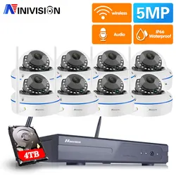 NINIVISION – système vidéo de Surveillance 8CH, caméra Wifi 5MP sans fil, NVR, enregistrement sonore, Vision nocturne, système de sécurité pour l'extérieur, 4 to 