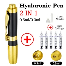 Горячая 2 в 1 гиалуроновая ручка 0,3 мл и 0,5 мл Гиалуроновая кислота ручка для наполнителя губ против морщин лица лифтинг шприц ампула