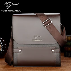 YUESKANGAROO Men's Bag Male Shoulder Bag Men's Business Briefcase Messenger Bag Travel Office Bag PU Leather Crossbody Bags Men