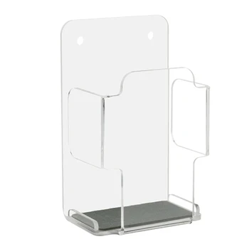 

Wall Mount Strong Bearing Storage Holder Space Saving Organizer Adhesive Plug Remote Control Phone Rack Transparent Anti Skid