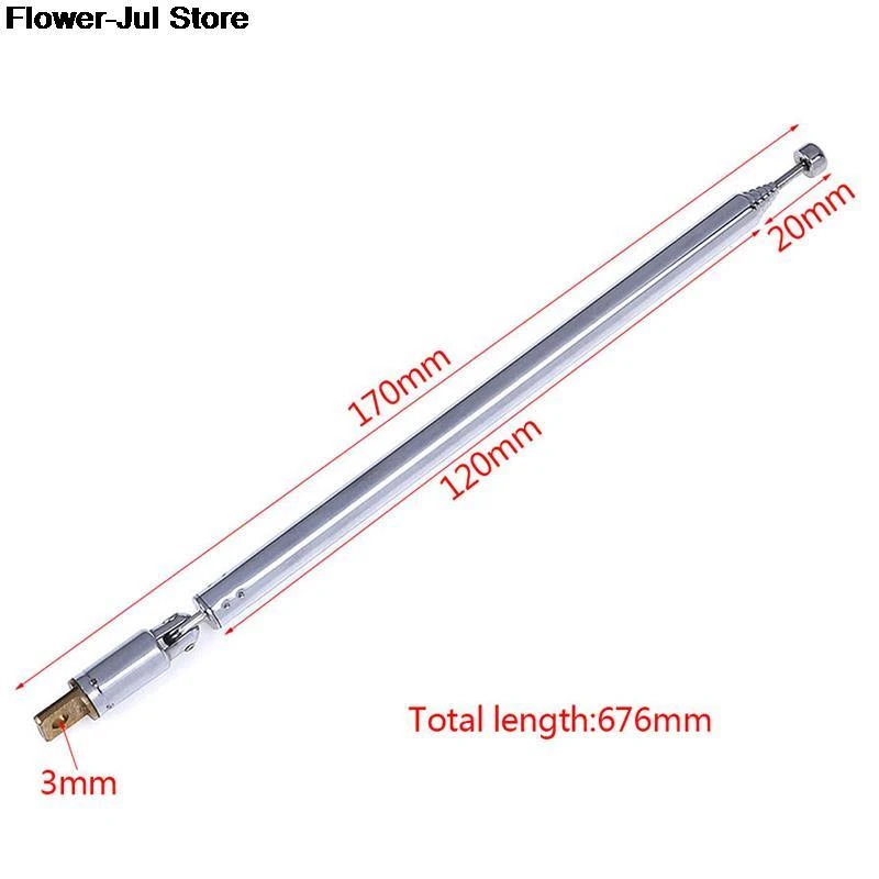 box stream High Quality Replacement 765mm 7 Sections TV Antenna Telescopic Antenna Aerial For Radio TV indoor digital tv antenna