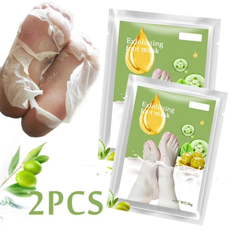 

2 Packs Dead Skin Remover Foot Mask Exfoliating Feet Mask Socks for Pedicure Peeling Baby Foot Mask Feet Peeling Mask