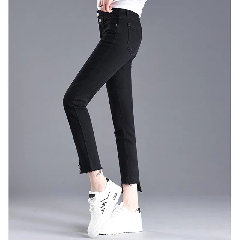 JUJULAND Высокая талия обтягивающие Модные Джинсы бойфренда материал для жарких женщин винтажные узкие джинсовые брюки-карандаш для девочек 8015