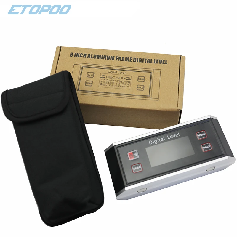 Waterproof Digital Protractor Precision Inclinometer V Groove 0 360 Degree Angle Finder Meter Angle Box