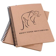 Жесткая катушка Крафт Эскиз блокнот 16K маленький эскиз коврик для чертежей эскизов