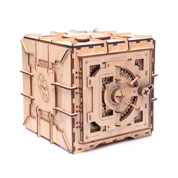 

Adults Earring Mechanical Transmission DIY Assembled Ring Treasure Box Wooden Toy Password Jewelry 3D Girl Gifts Model Storage