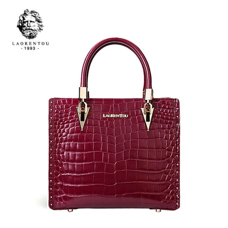 

LAORENTOU 2020 New Women leather handbags designer bags famous brand women bags luxury handbags women bags Crocodile pattern bag
