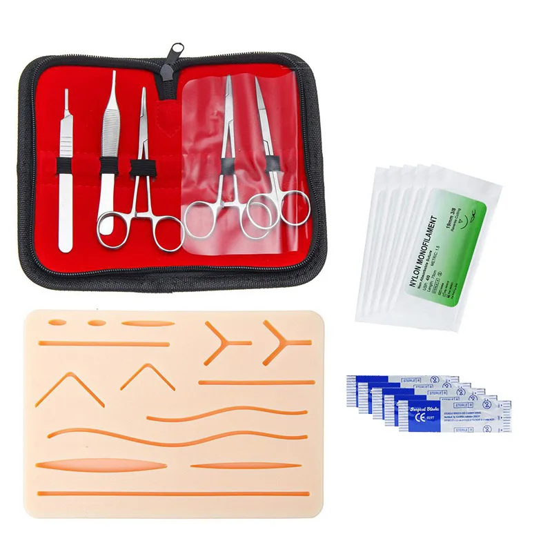 

Surgical Suture Exercises Simulation Skin Module Wound Silicone Debridement Training Stainless Steel Tool Model Medical Students