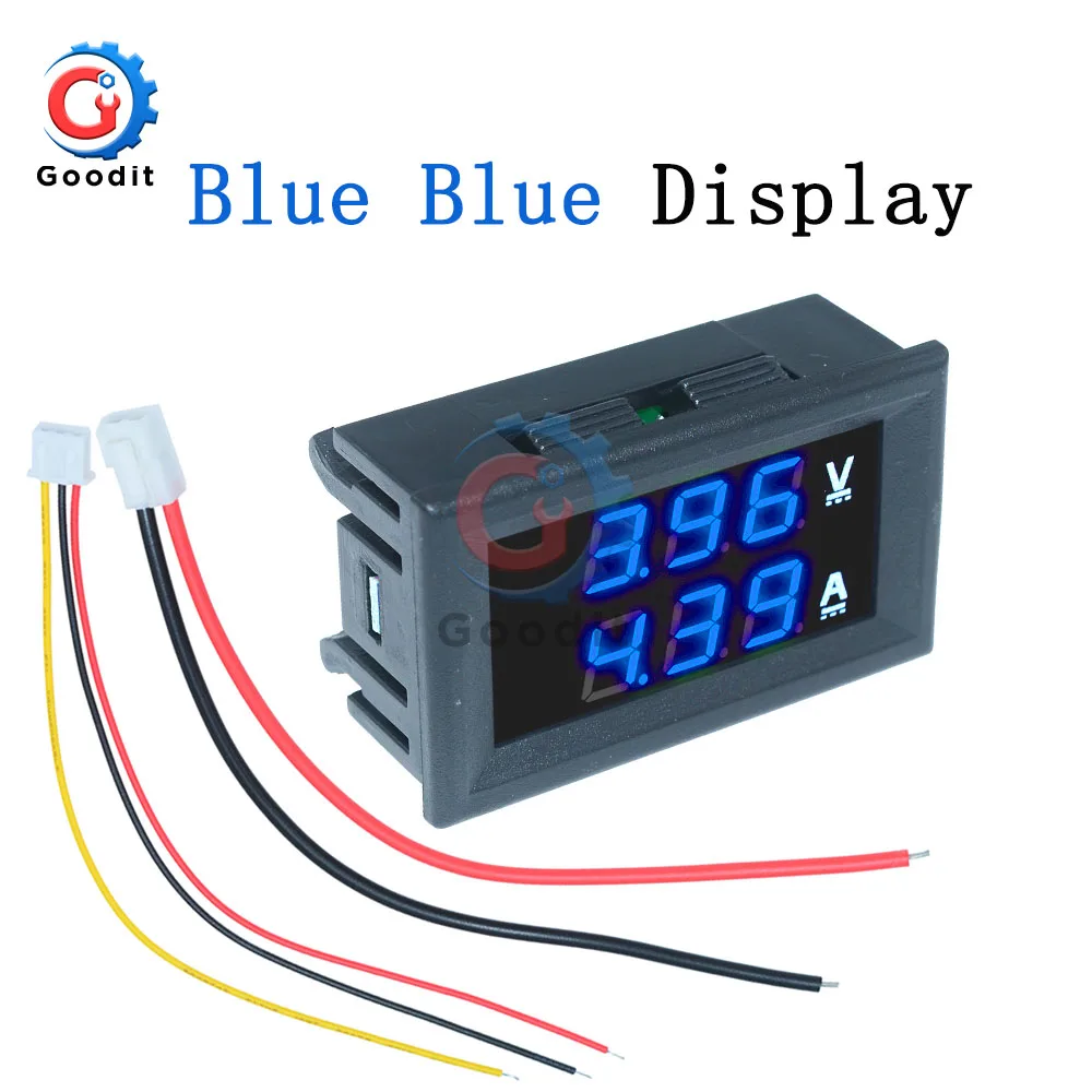 Type 2 Blue Blue DC 0-100 в 10 А ЖК-дисплей цифровой вольтметр Амперметр ваттметр Напряжение Ток измеритель мощности Детектор напряжения 12 в 24 в 36 В 1000 Вт - Цвет: Type 2 Blue Blue