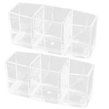

3 Grid Transparent Acrylic Makeup Box Makeup Tool Storage Box Brush Eyebrow Pencil Key Ring Accessory Box