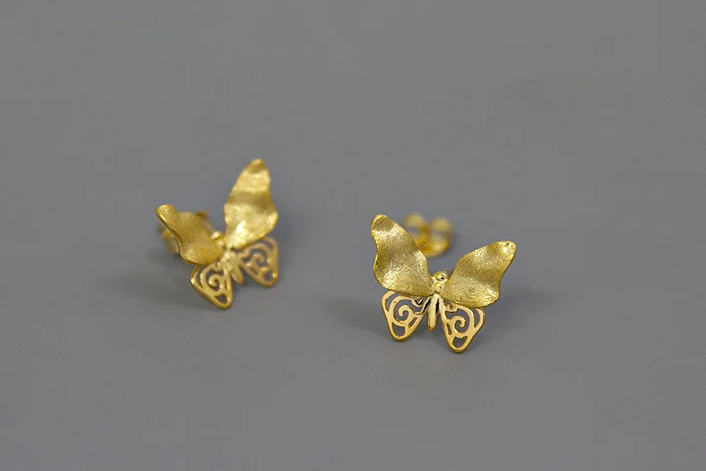 INATURE 925 пробы серебряные модные милые серьги-гвоздики с бабочкой для женщин вечерние ювелирные изделия