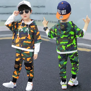 

Teens Boys Clothes Sets 2020 Spring Autumn New Fashion Casual Camouflage Children Clothing For Boys Sport Suit Kids 4-12 Years