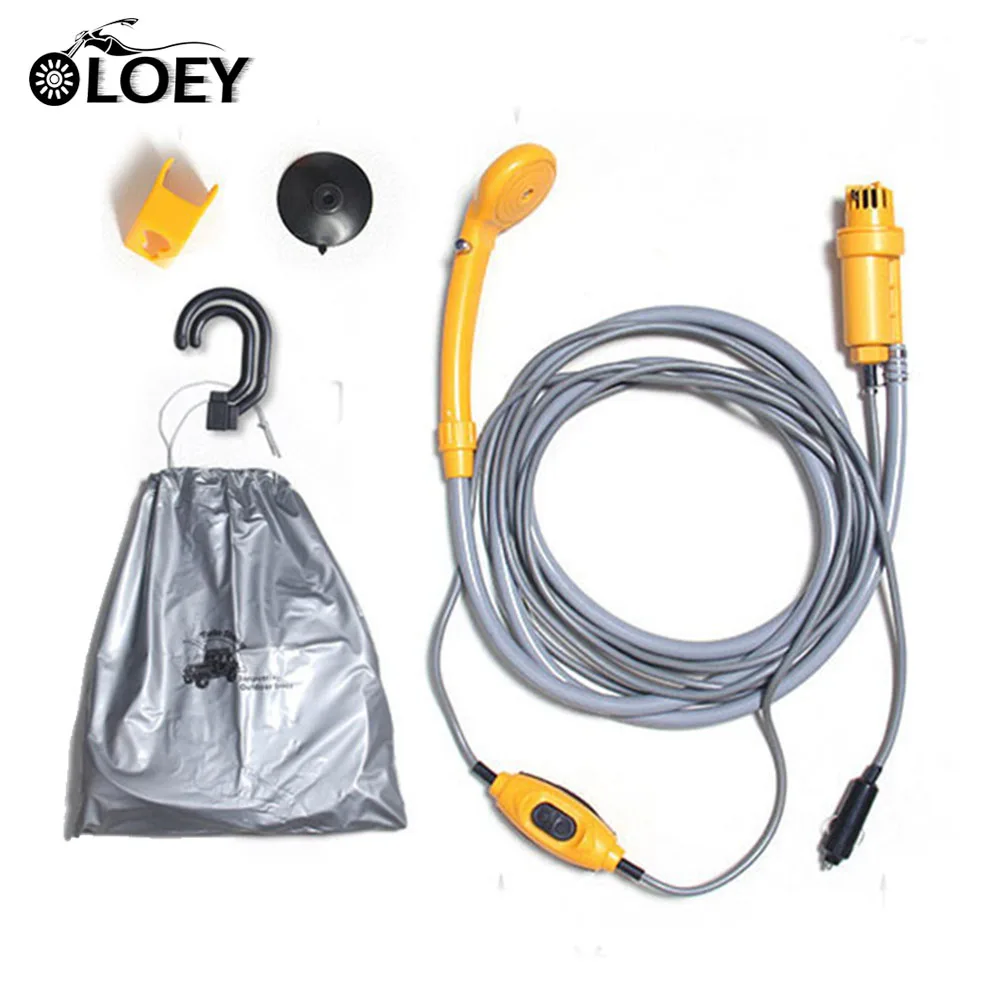 12V Car Washer Outdoor Camping Travel Car Shower Car Electric Portable