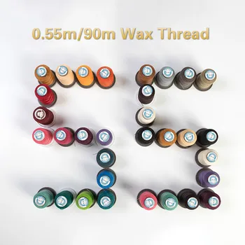 

0.55mm 90meter Polyester Waxed Thread Leather Sewing tool Handicraft DIY Stitching 23colors Leathercraft Customized