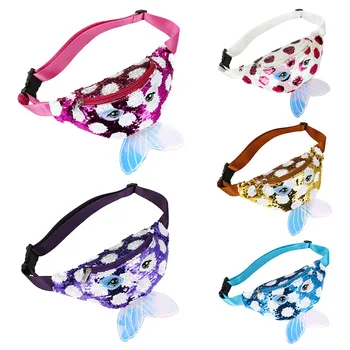 

Kids Baby Mermaid Sequins Belt Waist Bag Wallet Hip Pouch Bum Bag Mini Travel Holiday Party Bags Children's Cross Body Chest Bag
