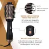 2 in 1 Gold One Step Hair Dryer Brush And Volumizer Anti-scald Hair Straightener&Curler Negative Ions For Wet Dry Hot Air Brush 2