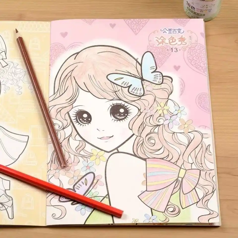 6 Buku Set Buku Mewarnai Untuk Anak Anak Dewasa Putri Indah Gadis Mewarnai Buku Gadis Buku Gambar Livros Buku Seni Buku Mewarnai Aliexpress