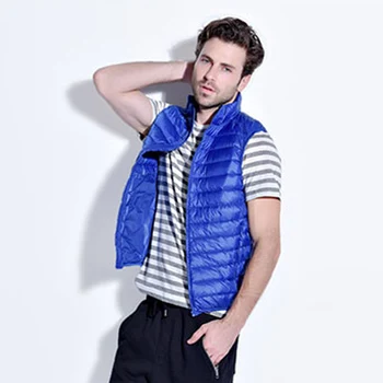 

2020 New Arrival Brand Men Sleeveless Jacket Winter Ultralight White Duck Down Vest Male Slim Vest Mens Windproof Warm Waistcoat