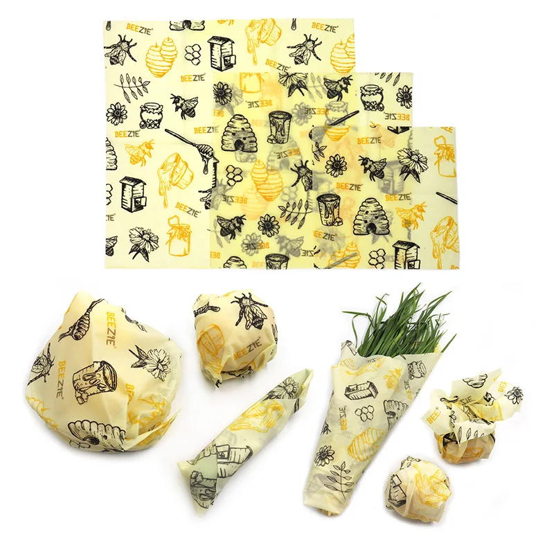 3 шт. многоразовые салфетки для хранения фруктов из пчелиного воска|Целлофановые