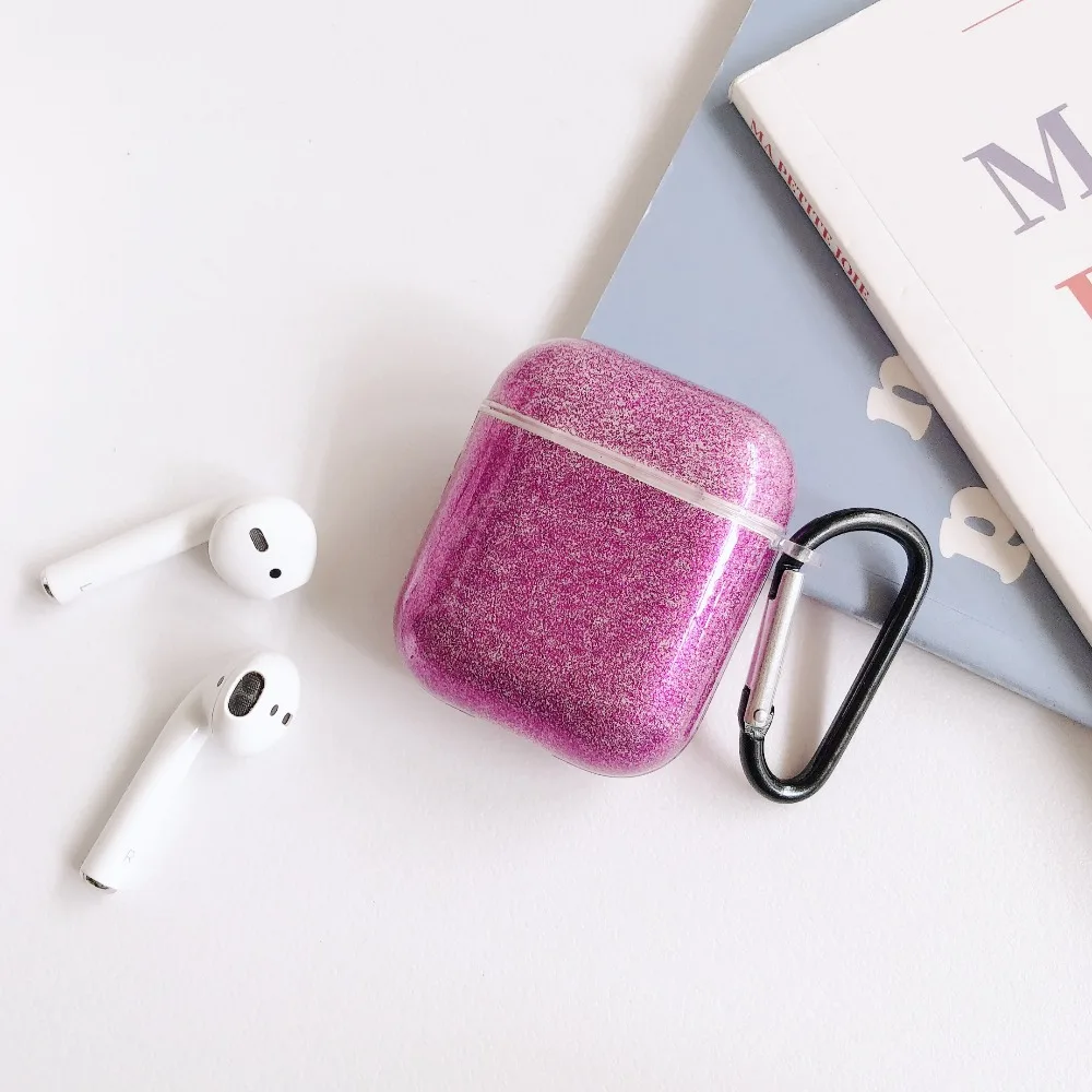 Блестящий блестящий чехол из ТПУ для Apple Airpods, беспроводные Bluetooth наушники, аксессуары для AirPods 1 2, гарнитура, Кристальный чехол