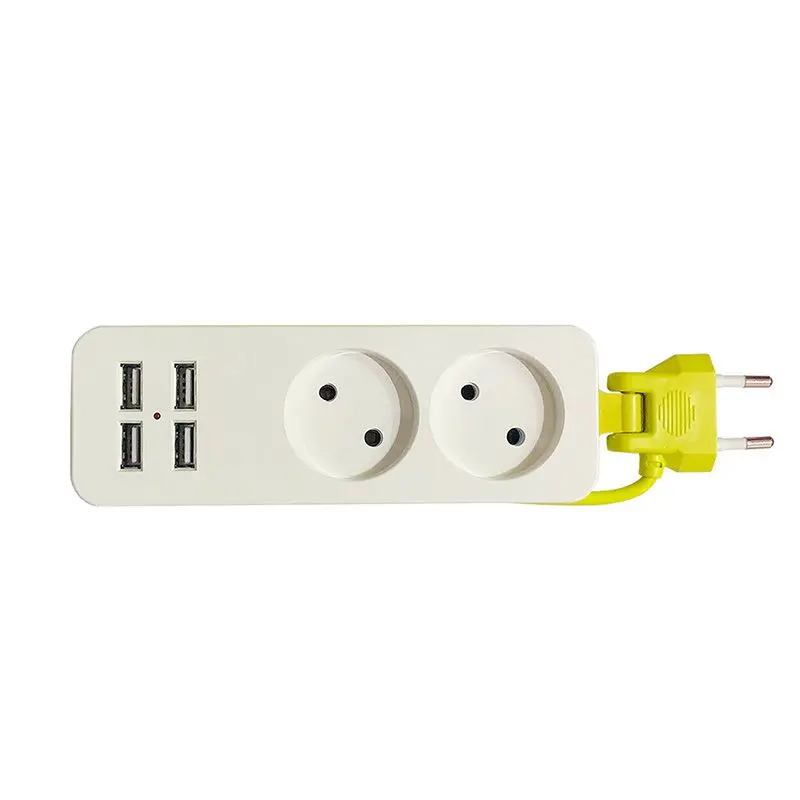 Портативный блок питания с европейской вилкой, 4 USB+ 1 разъем переменного тока/2 разъема переменного тока, адаптер для путешествий, 4 порта USB, зарядное устройство, розетка 1,5 м для смартфонов, планшетов, Новинка - Цвет: 2 AC Plug