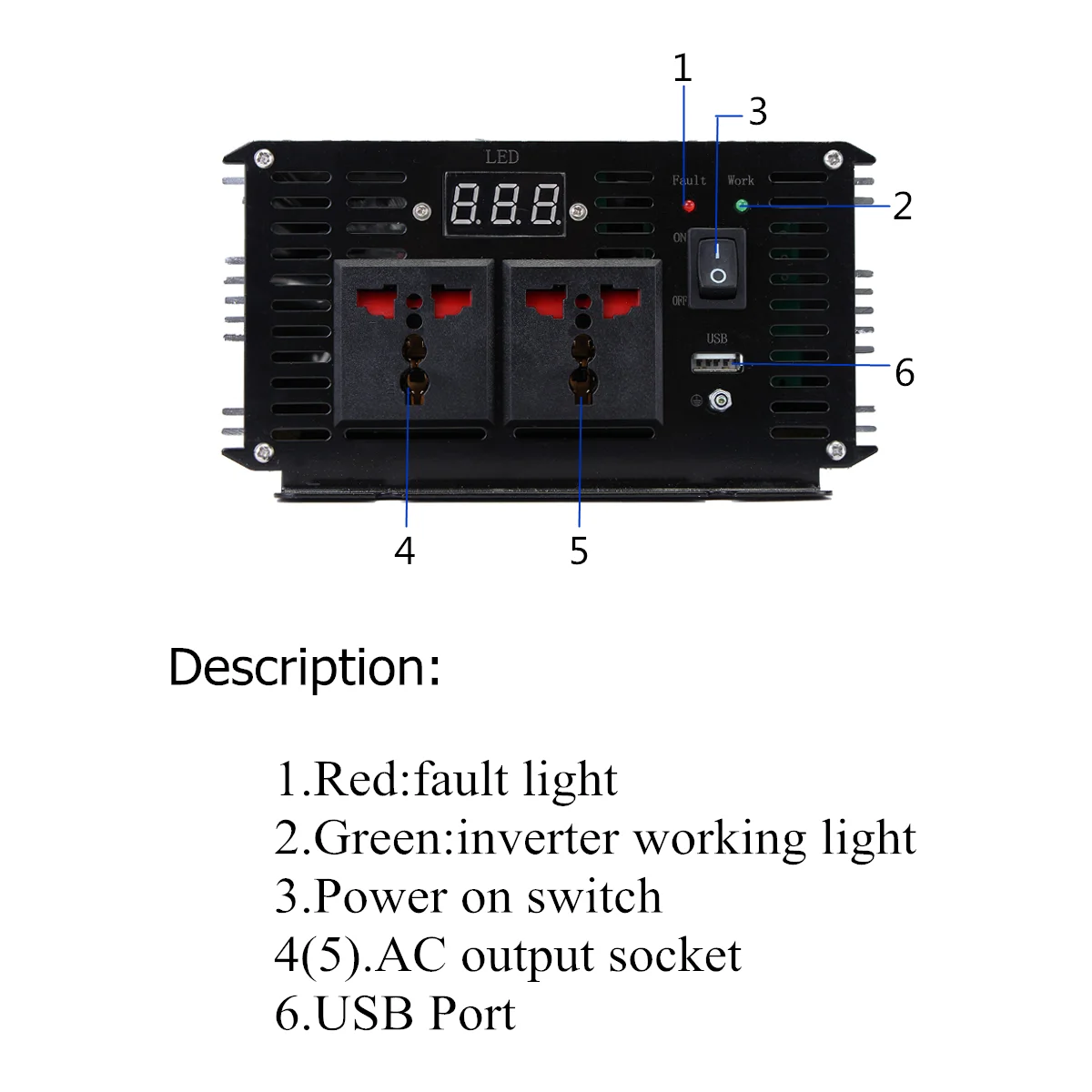 Макс 2000 Вт Чистая Синусоидальная волна инвертор DC12V/24 В к AC110V/220 В Преобразователь мощности адаптер Усилитель для автомобиля Инвертор бытовой DIY