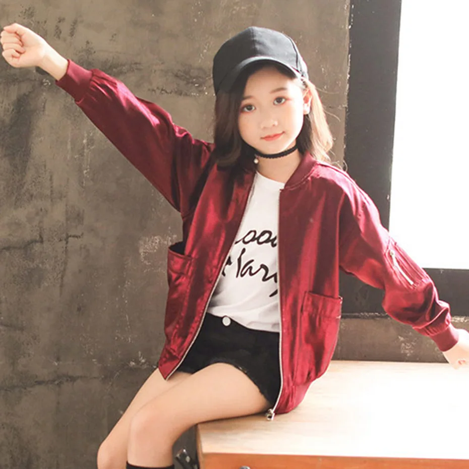 

Girls Jackets Letter Pattern Jackets Girl Long Sleeve Kids Outerwear Autumn Fashion Teen Clothing For Girls 6 8 10 12 14 Clothes