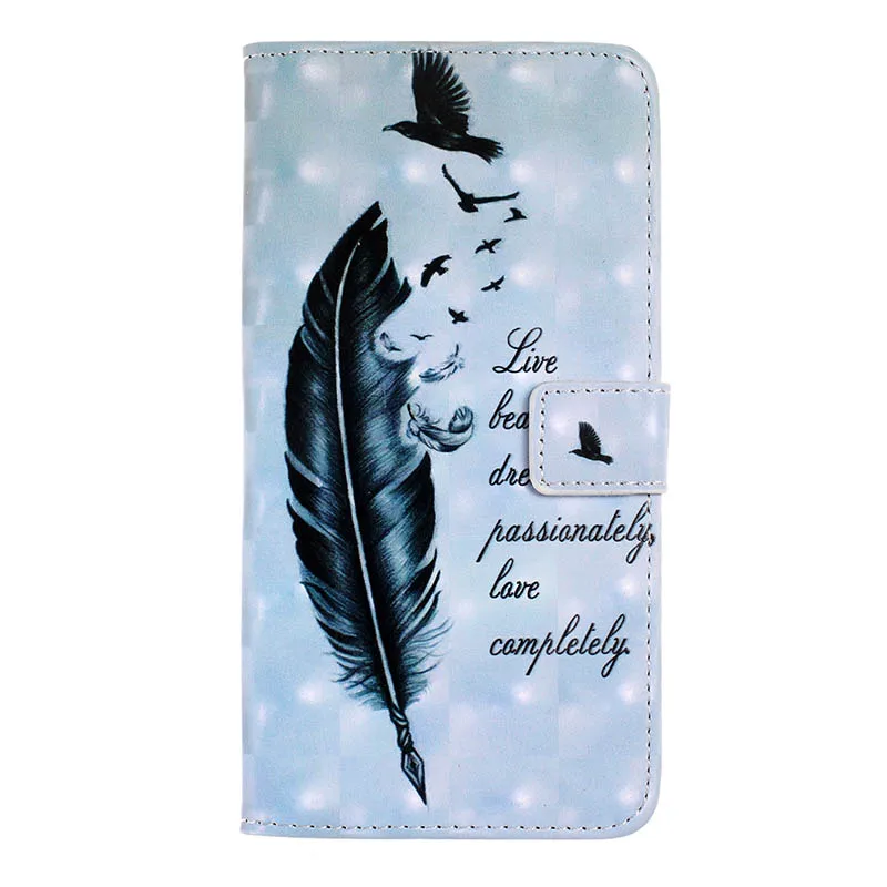Coque флип чехол для телефона из искусственной кожи для samsung Galaxy S10 S10e S9 S8 плюс S7 S6 край S5 A10 A20 A30 A40 A50 A70 M10 M20 M30 крышка - Цвет: Geese Feathers