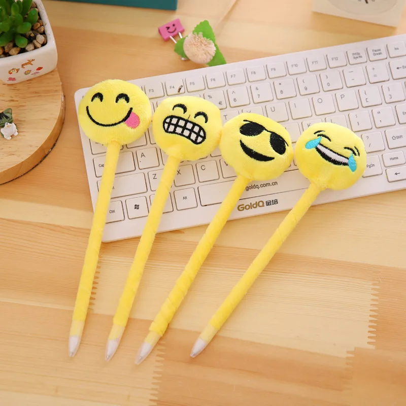 C401 Stationery Creative Cute Fashion Cartoon Expression Ballpoint Pen Plush Cute Students Supplies Prizes Gift