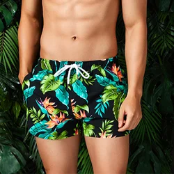 Maillot de bain épais pour hommes, short de plage, décontracté, sport, culotte de natation, imprimé, cordon de serrage, pantalon chaud 