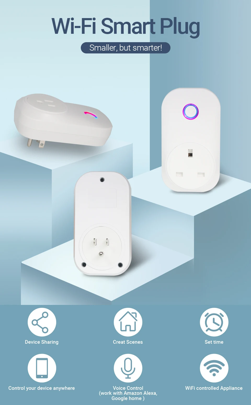 Tuya wifi tomada inteligente plug ue uk