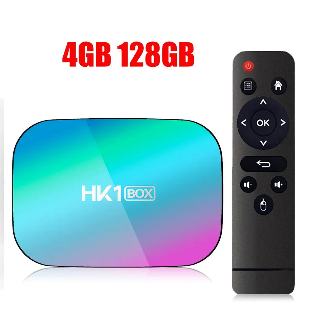 4GB 128GB Amlogic S905X3 Android 9,0 ТВ приставка HK1 коробка Четырехъядерный 4K 2,4G& 5G двухдиапазонный WiFi Ultra HD Смарт ТВ Медиаплеер - Цвет: 4GB 128GB