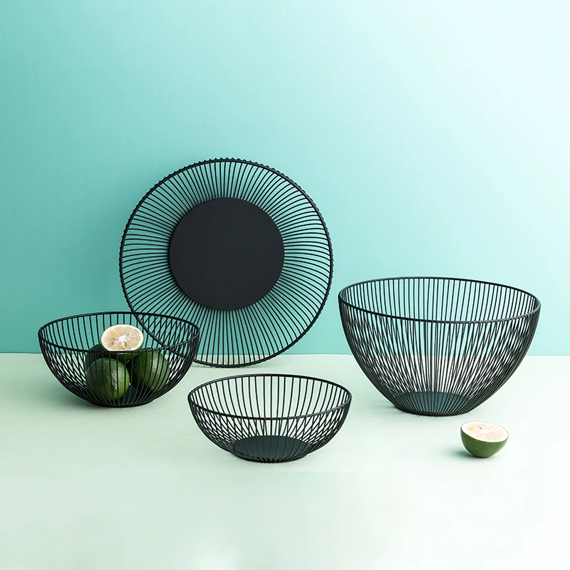 

Europe Style Metal Storage Baskets Creative Breads/Fruits/Snacks Baskets Kitchen Sundries Storage Box Home Table Decor
