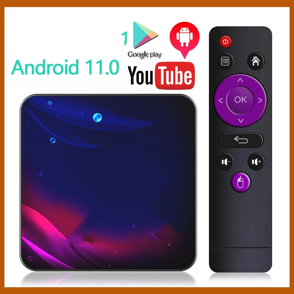 ТВ-приставка Android 11 4K Hd Youtube Google Play стандартный приемник Wifi Bluetooth медиаплеер HDR USB 3 0