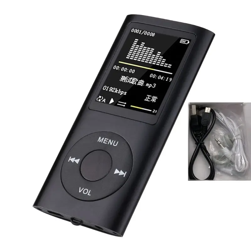 Распродажа MP3 музыкальный плеер практичный цифровой lcd экран MP3 музыкальный плеер HIFI MP3 плеер с fm-радио рекордер плеер - Цвет: Черный