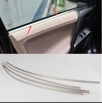 

Inner Interior Side Door Window Molding Trim And Door Panel Moulding Cover Trim 4pcs Per Set For Toyota RAV4 2014 2015 2016