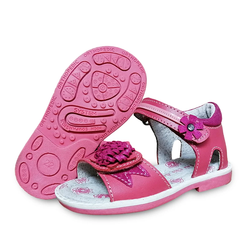 1 пара летних ортопедических босоножек из натуральной кожи для девочек