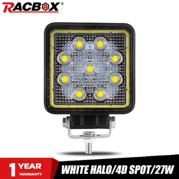 

4 inch LED Work Light White Angel eyes Halo 4D Square Spot beam For Jeep ATV UAZ SUV 4WD 4x4 Truck Tractor boat Car accessories