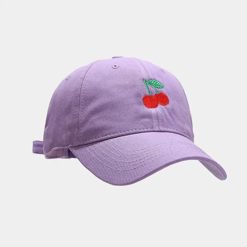 2021 Cotton Cherry Fruit Embroidery Casquette Baseball Cap Adjustable Outdoor Snapback Hats for Men and Women 37 3