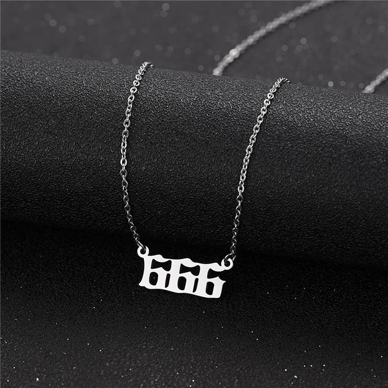 Stainless Steel Angel Number Necklace 111 222 333 444 555 666 777 888 999 For Women Men Lucky Number Chain Necklaces Jewelry