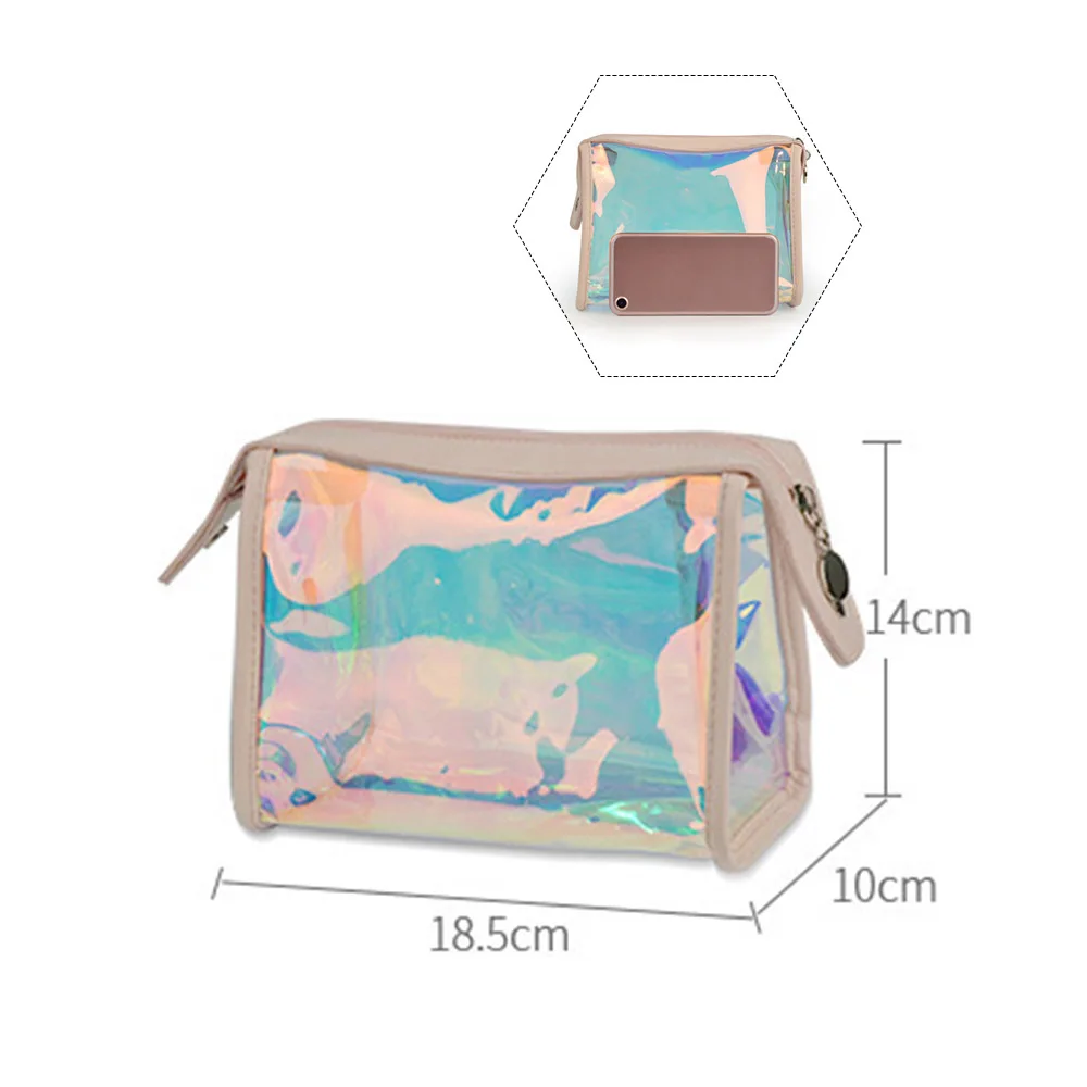 Transparent TPU Cosmetic Bag Large Capacity Women Travel Waterproof Storage Bag Makeup Pouch Portable Toiletry Organizer