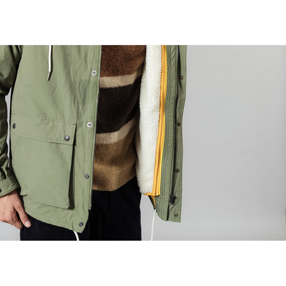 price cut SIMWOOD 2019 autumn winter new fleece inner vest removable coats men fashion warm long jackets hood