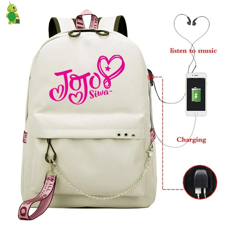 20 Mochila JoJo Siwa рюкзак, школьные сумки для девочек-подростков, женский рюкзак, Usb зарядка, рюкзак для ноутбука, модный рюкзак, дорожные сумки - Цвет: 20